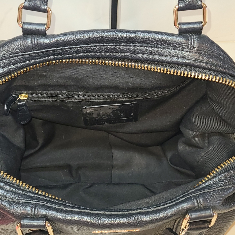 Coach Central Satchel Black Pebbled Leather EUC - Picture 9 of 16